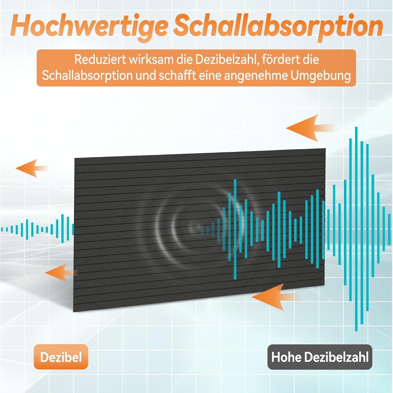 Detalle 2 de ACXIN akoestische panelen, 12 stuks, zwart, 120 x 60 cm, zelfklevend 3D-vilt