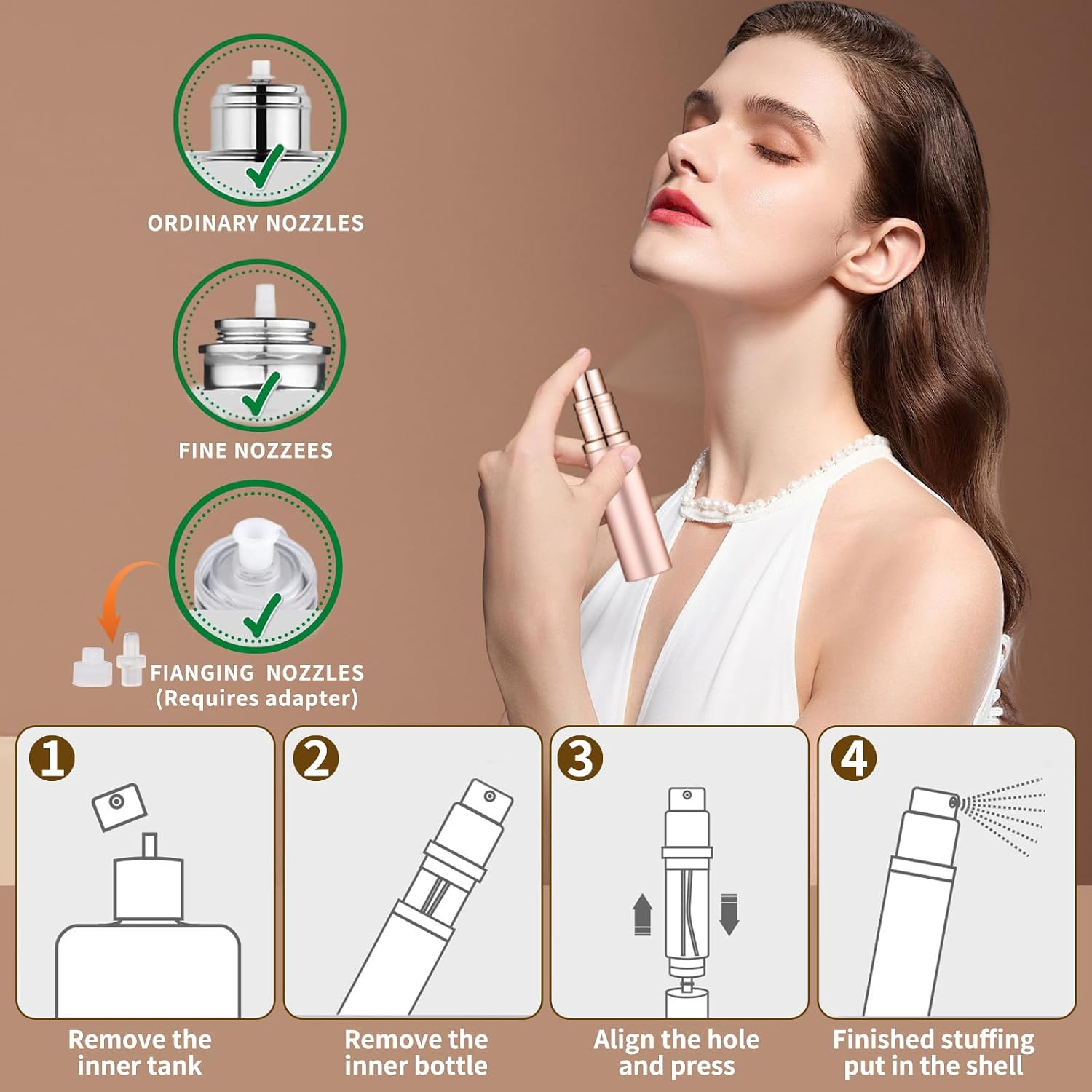 Thumbnail 3 de szyanlai Portable Perfume Atomiser 5ml Rose Gold