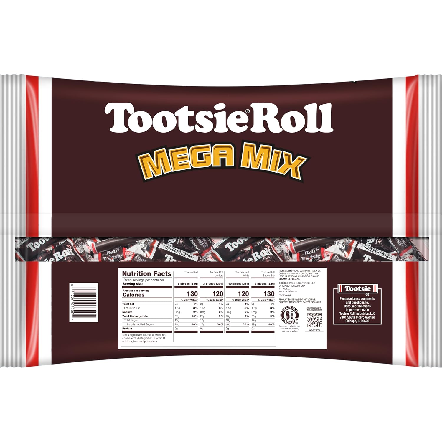 Detalle de Tootsie Roll Mega Mix 4 lb Candy Bag, Individually Wrapped in 4 Sizes
