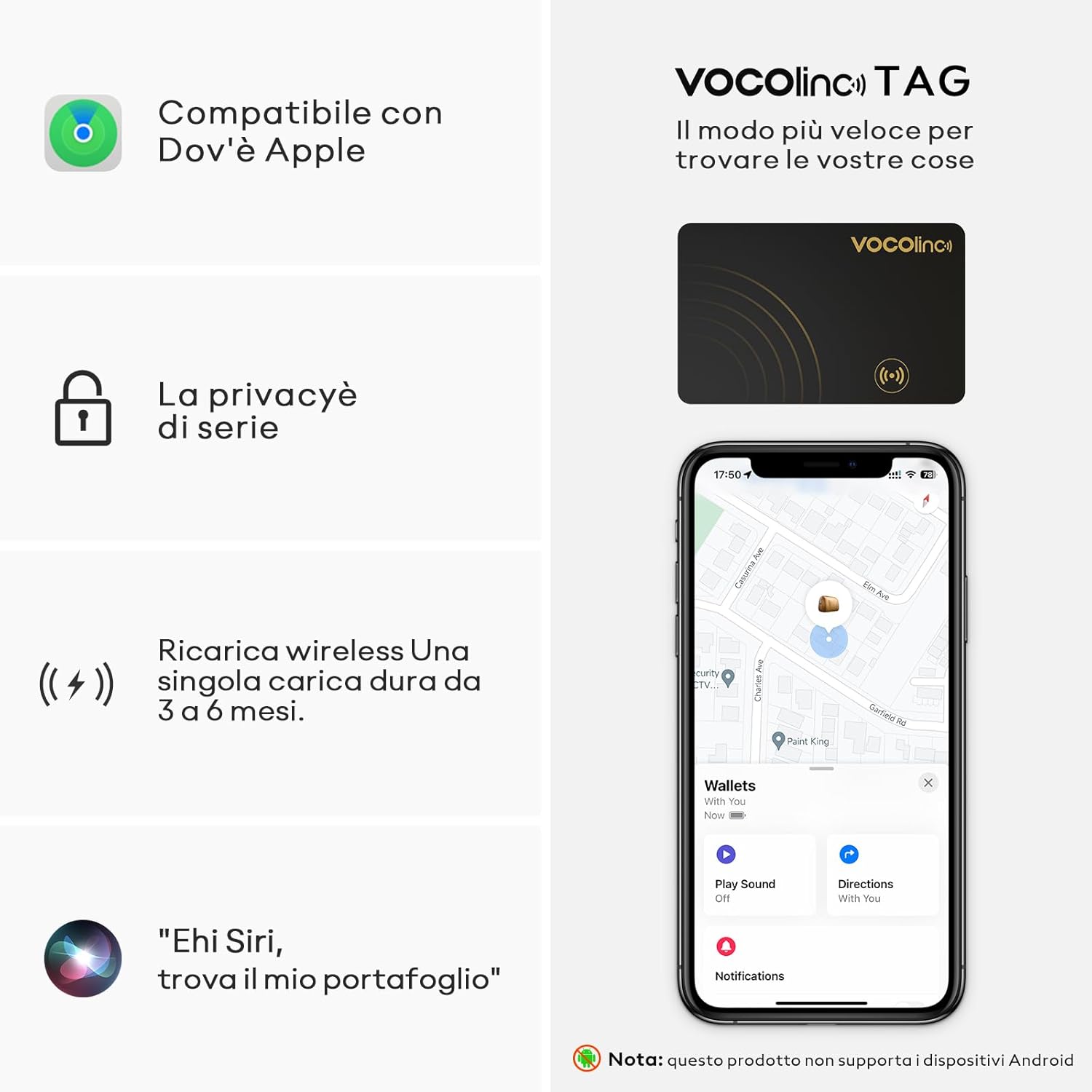 Thumbnail 2 de VOCOlinc Wallet Tracker Thin 1.6mm: localizza il portafoglio con Dov'è su iOS