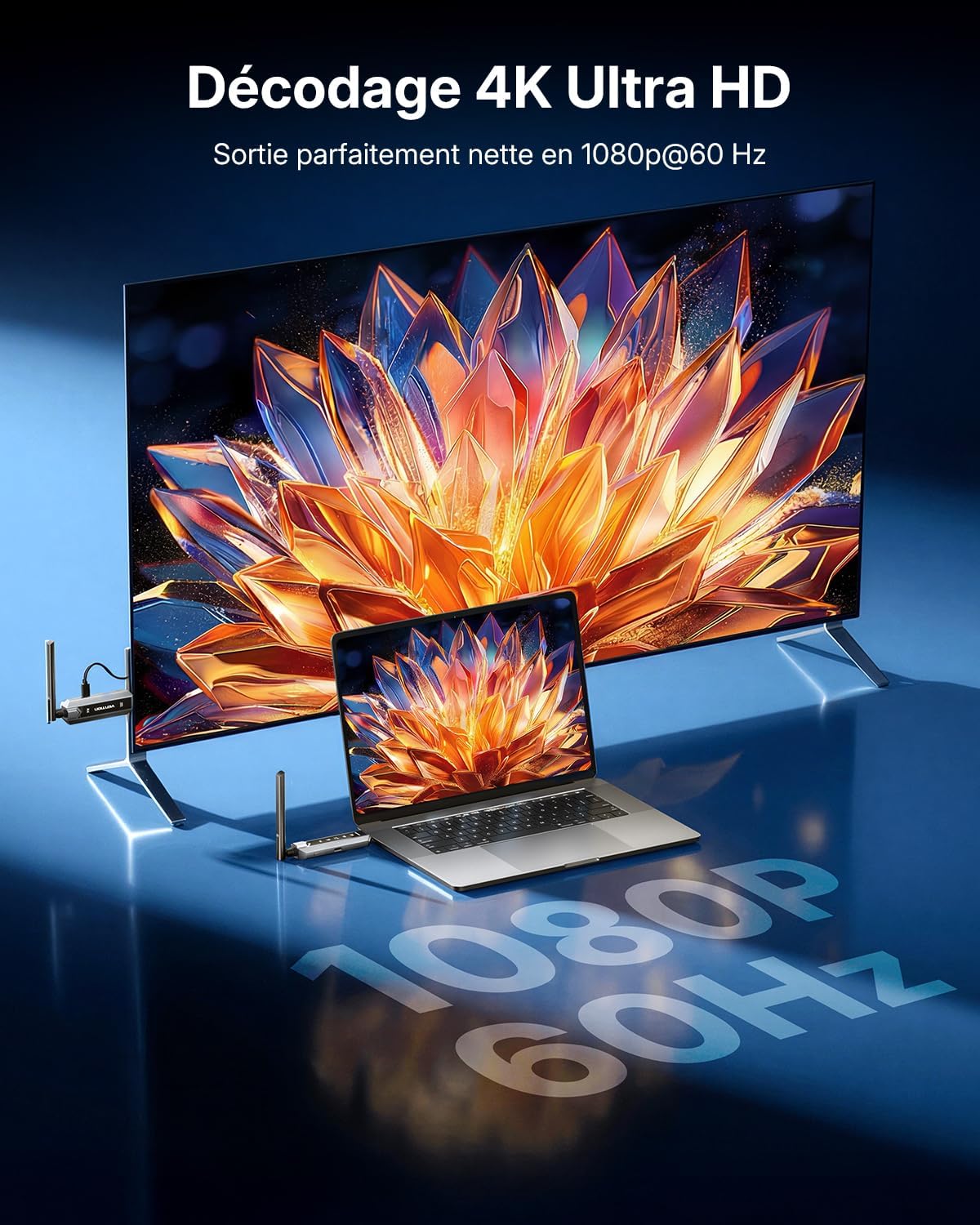 Thumbnail 6 de VENTION Émetteur et récepteur HDMI sans Fil 656FT/200M – Kit 1×Transmetteur + 2×Récepteurs (ou jusqu’à 6 écrans), 4K sans fil pour PC, PS5 et Xbox