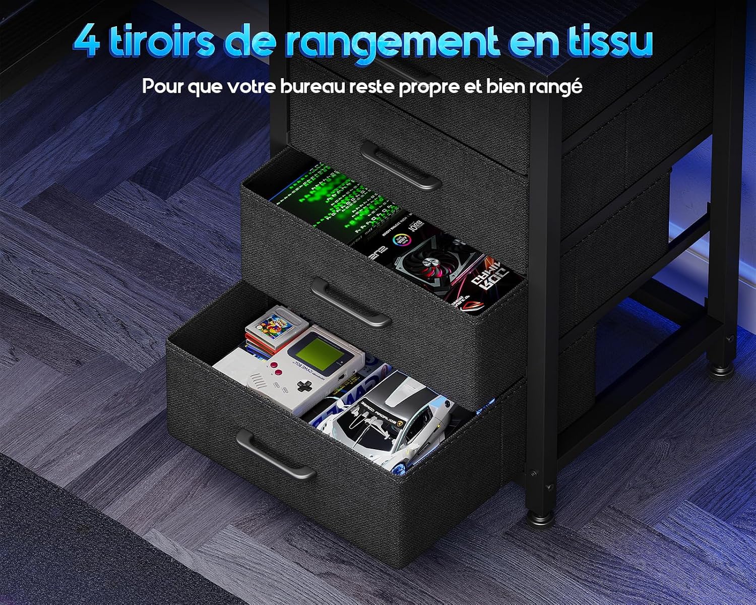 Detalle 1 de Coleshome ZJZ-ZSJ4C gamingbureau 130 x 100 cm met omkeerbare L-vorm en led