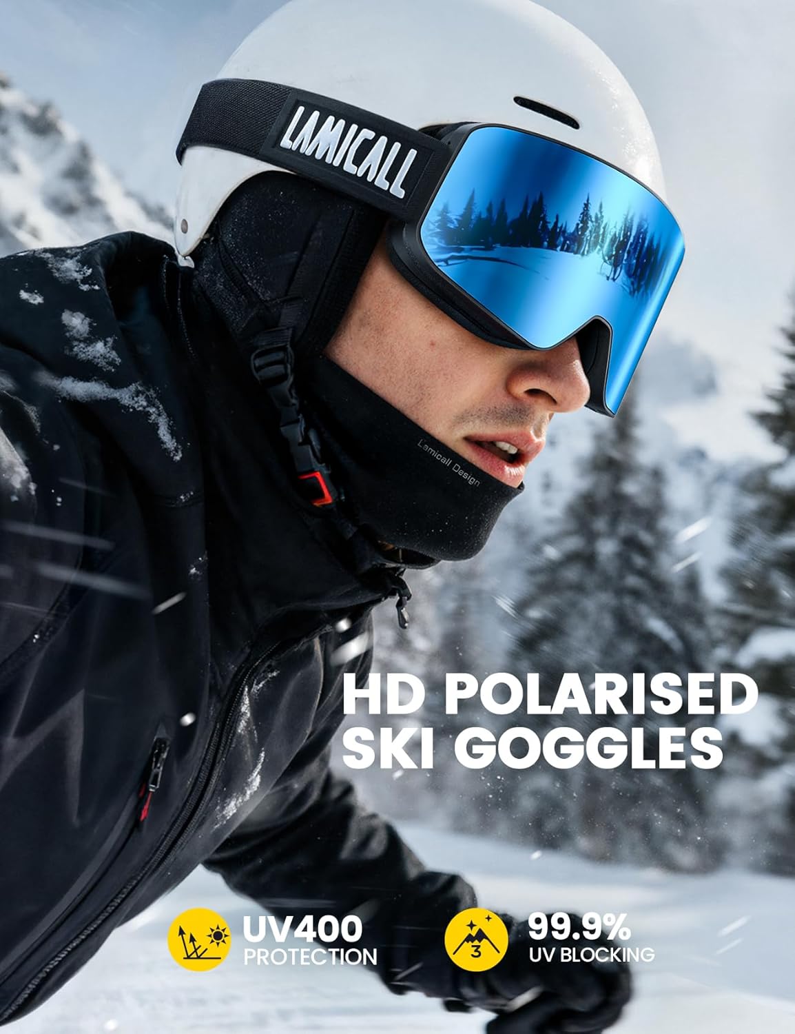 Detalle 2 de Lamicall Ski Goggles HD Anti-fog Lens