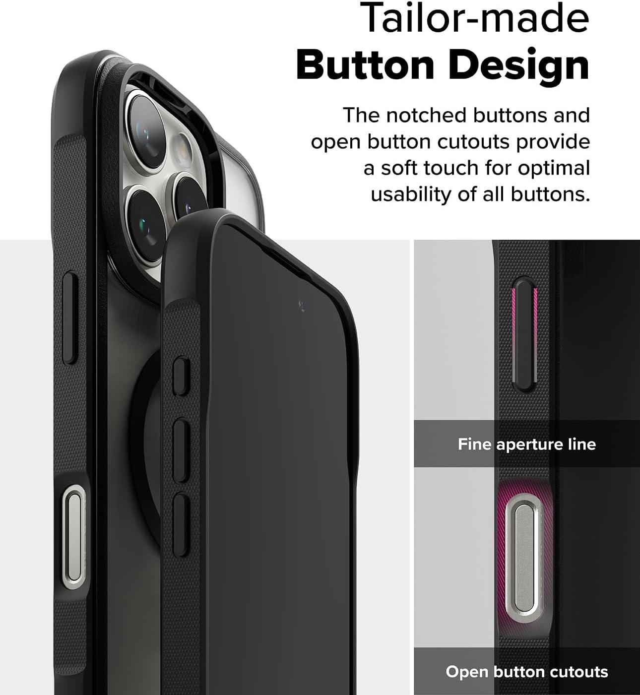 Detalle de Ringke Fusion Bold with MagSafe: Clear, Durable iPhone 16 Pro Case