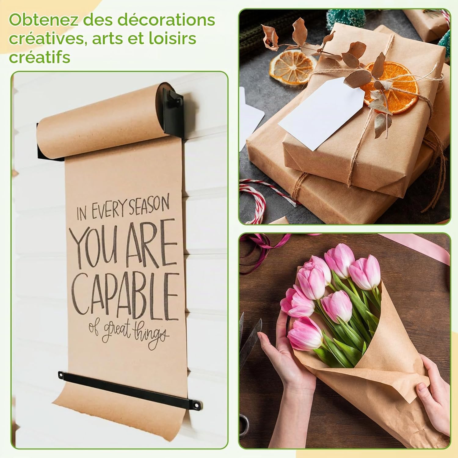 Thumbnail 4 de Euqvunn Kraftpapier rolle – kraftpapier van 300 g/m², 30 cm x 35 m