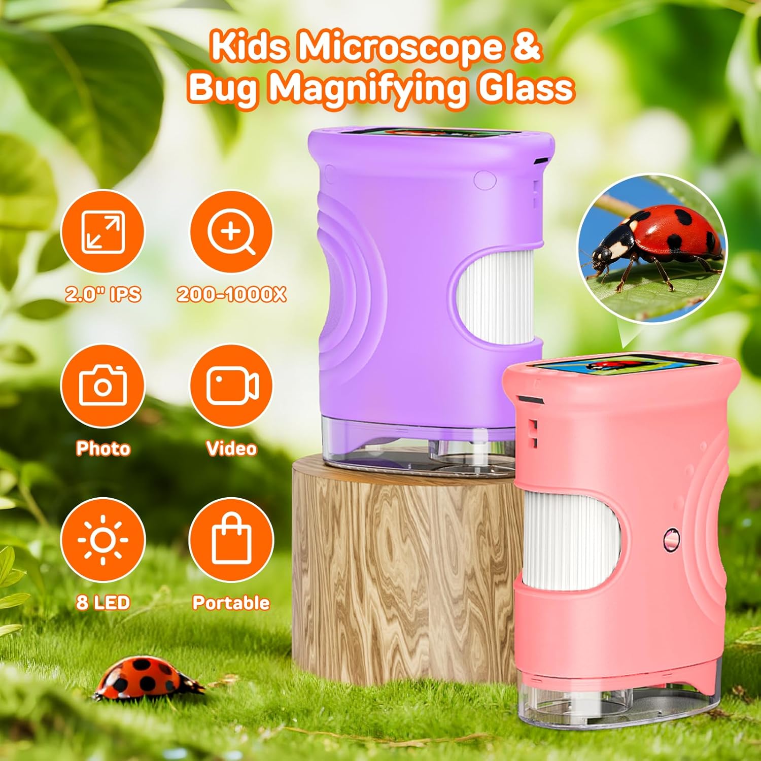 Thumbnail 1 de Ashfly Handy Digital Mikroskop für Kinder (1080P HD, 2,0 Zoll) – lila 4–12 Jahre