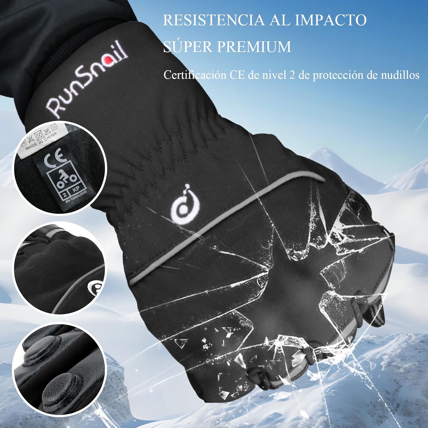 Detalle 2 de 2KP CE Guantes de Moto Invierno con Protección