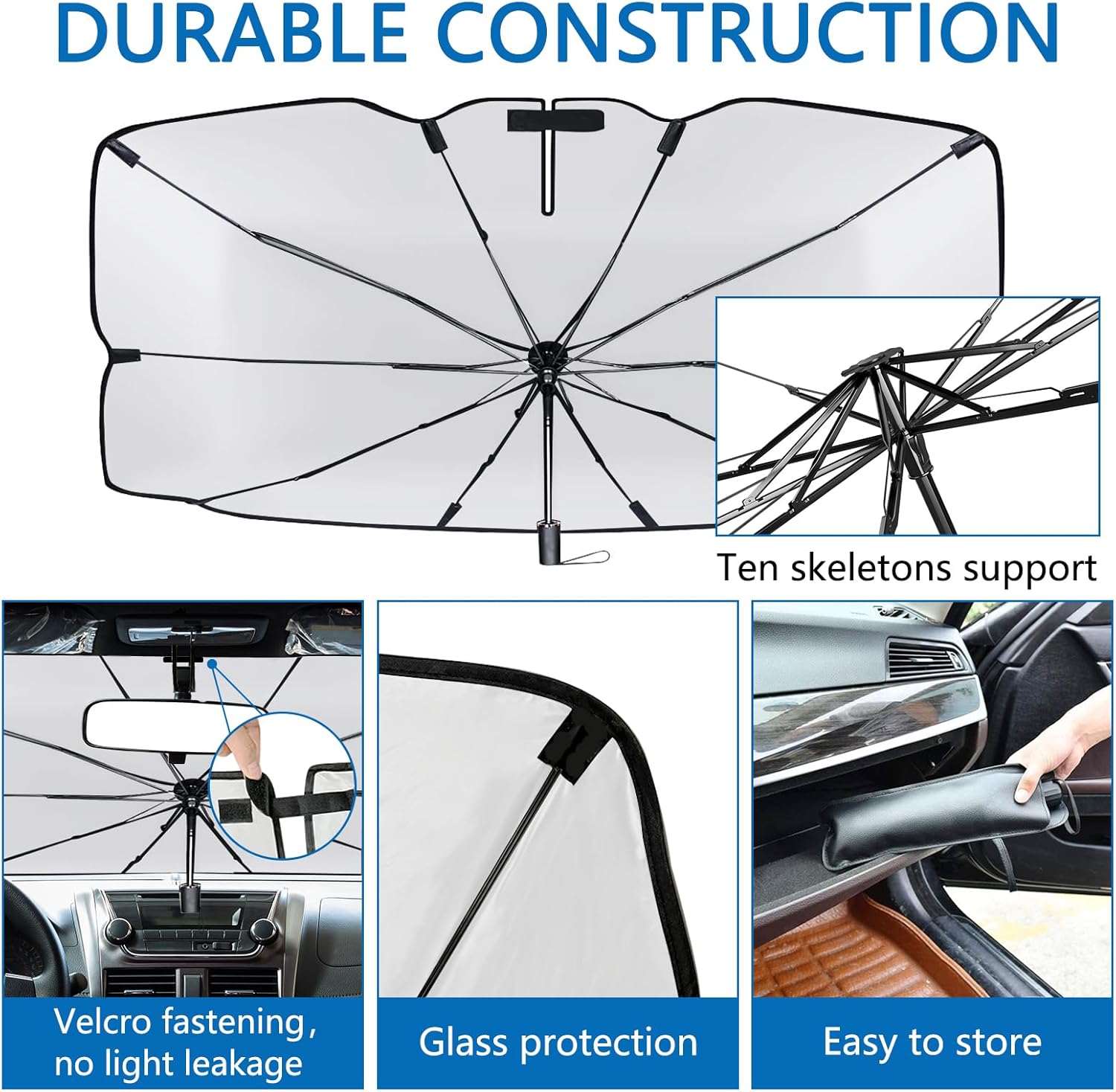 Thumbnail 2 de SUPERFA 140cm x 79cm Car Windscreen Umbrella Sun Shade