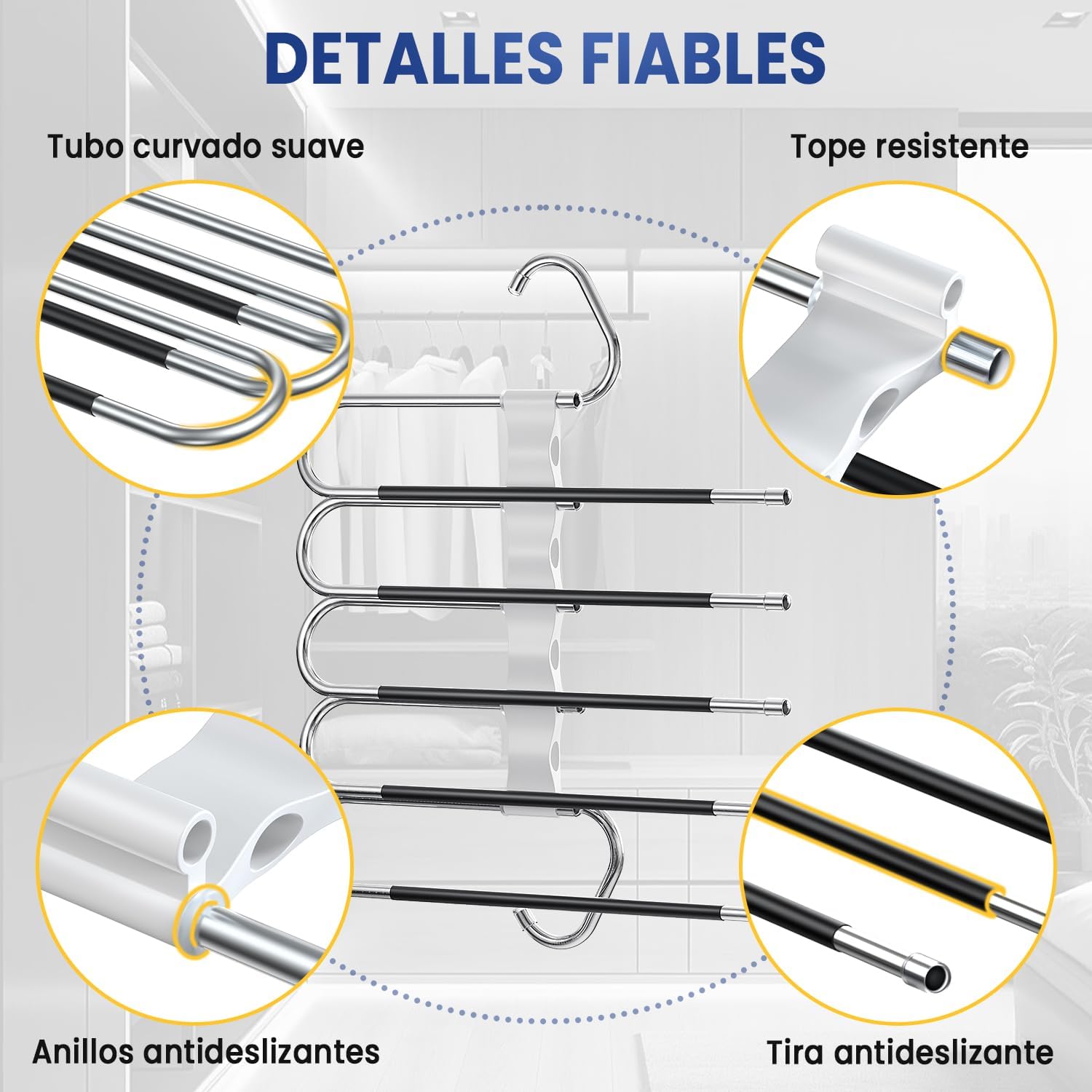 Detalle 2 de DAMITA Percha múltiple 5 en 1 2 piezas