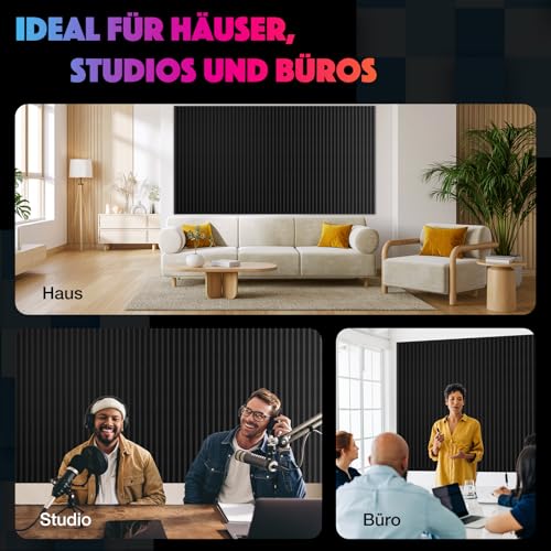 Thumbnail 5 de Sonic Acoustics 12 Stück Selbstklebende Schallabsorber – 3D Hochdichte Akustikschaumstoff 2,5 cm, 35 kg/m³