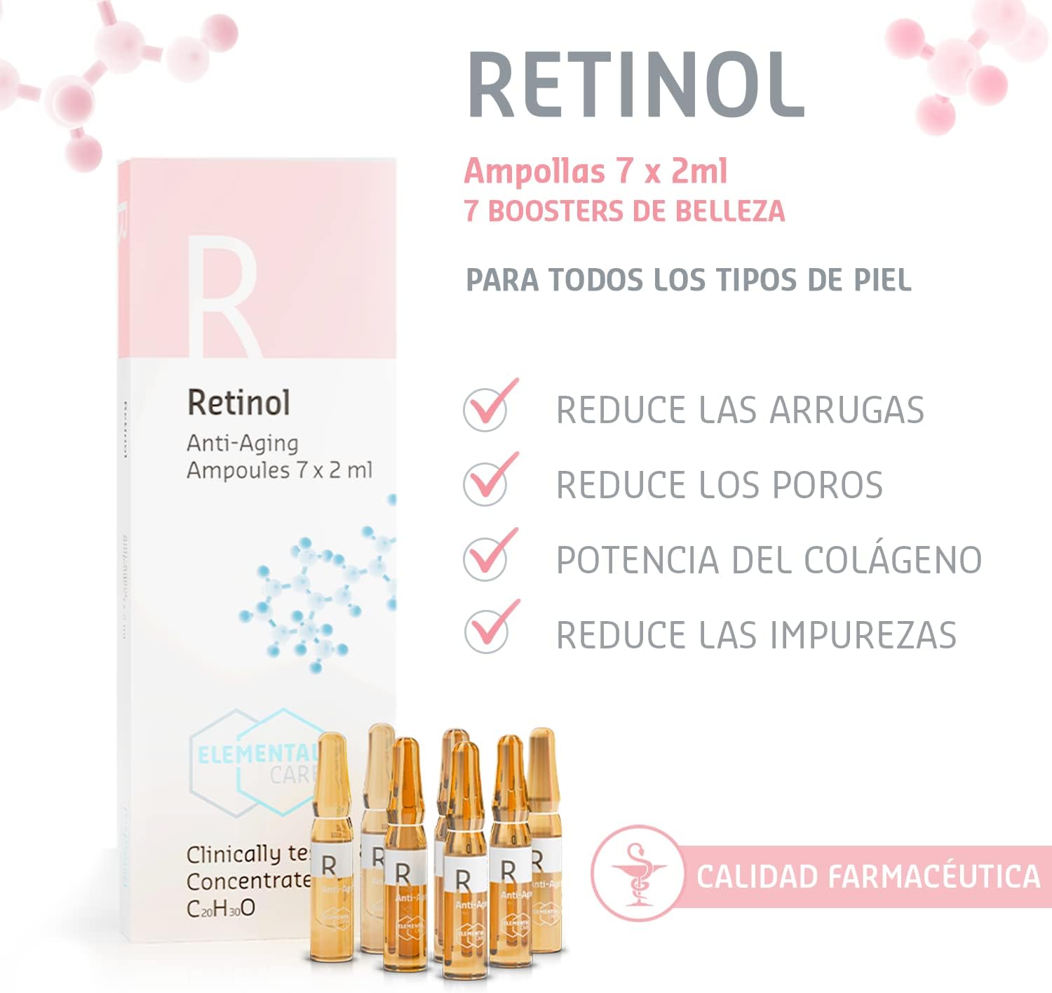 Thumbnail 1 de Elemental Care Ampollas Retinol 7x2ml Sérum facial
