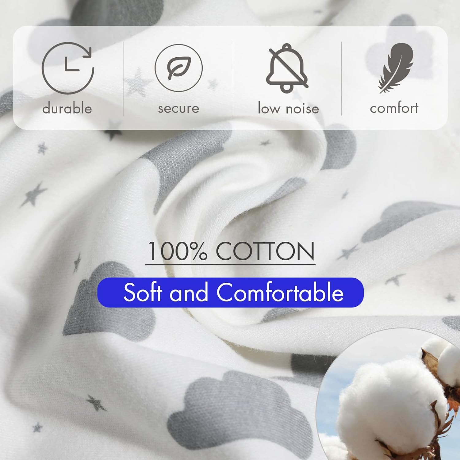 Thumbnail 3 de Soarwg Kids Baby Swaddle Blanket 0-3 Months (Pack of 4) — 100% Organic Cotton, Grey/Pink