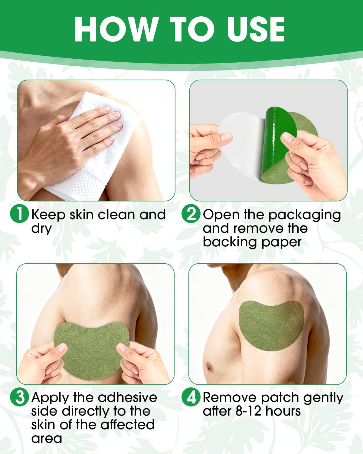 Detalle de 72 Count Neck Warming Herbal Plaster Patches (Maximum Strength) with Wormwood Heat