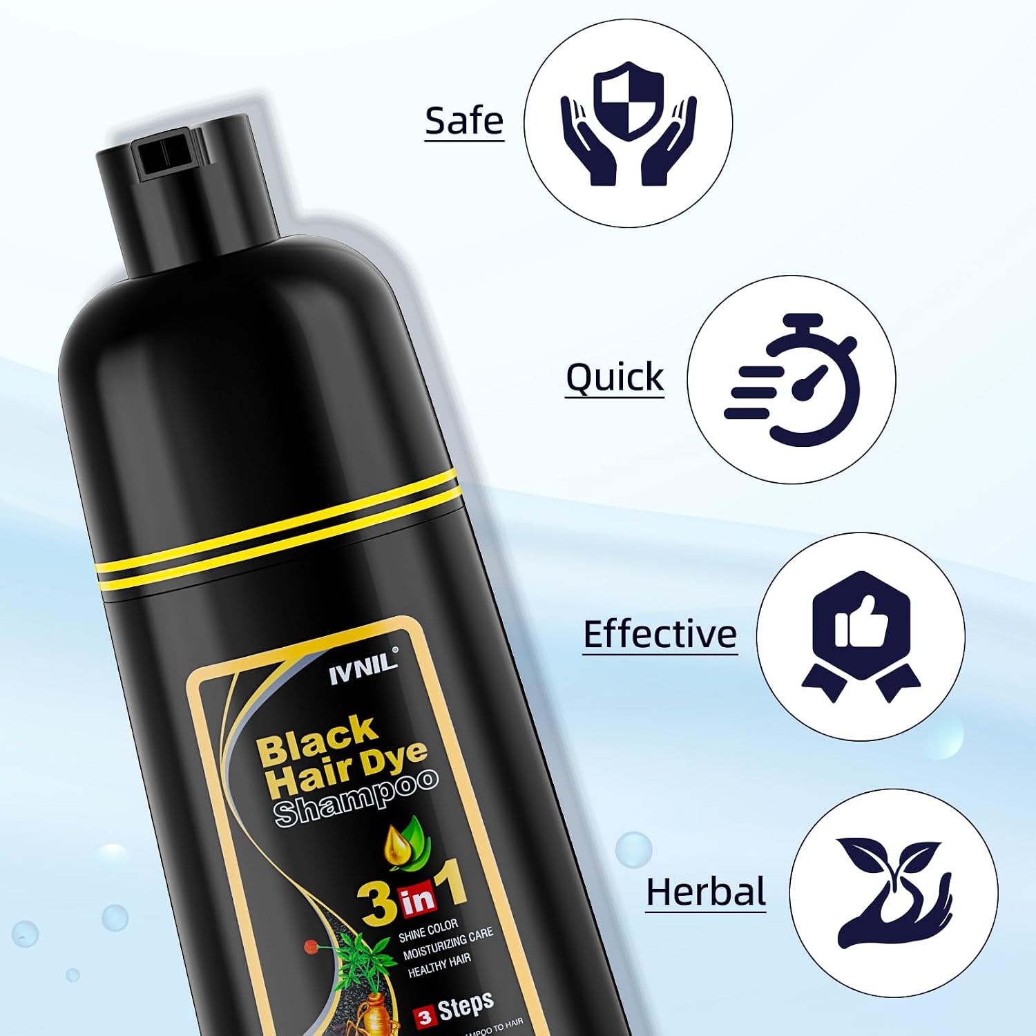 Thumbnail 4 de Black Hair Dye Shampoo Haarfarbe Schwarz 3in1 Shampoo