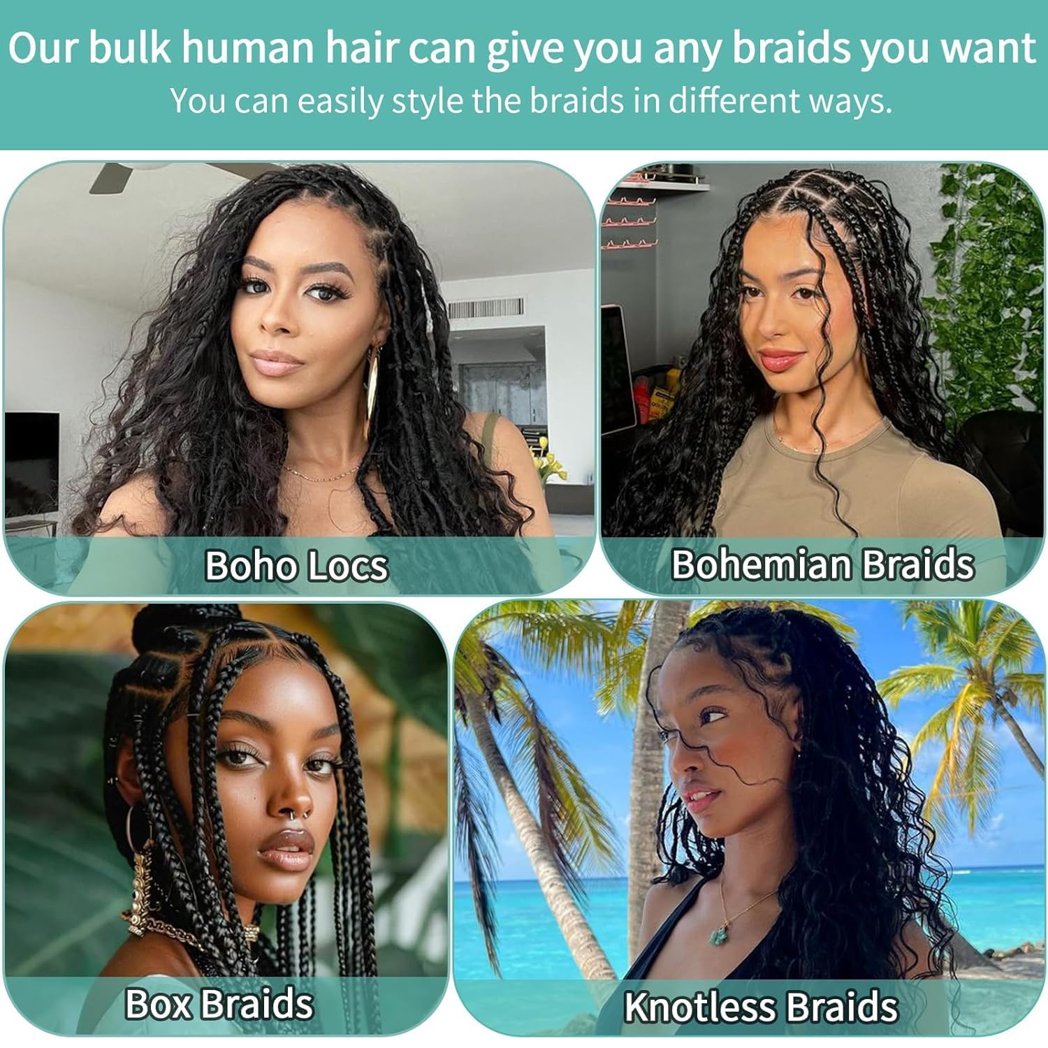 Thumbnail 3 de Curly Boho Braids Hair 20in 110g 💇♀