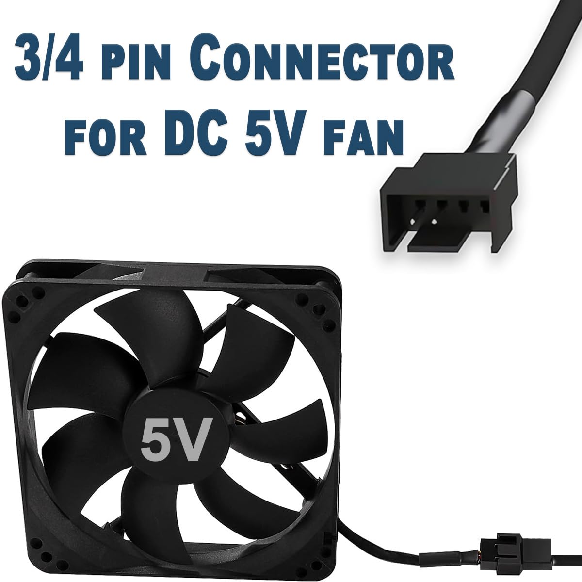 Detalle de DAOKAI USB to 3pin/4pin PWM Fan Cable – 5V USB Fan Power Adapter Extension (30cm) – 10 Pack