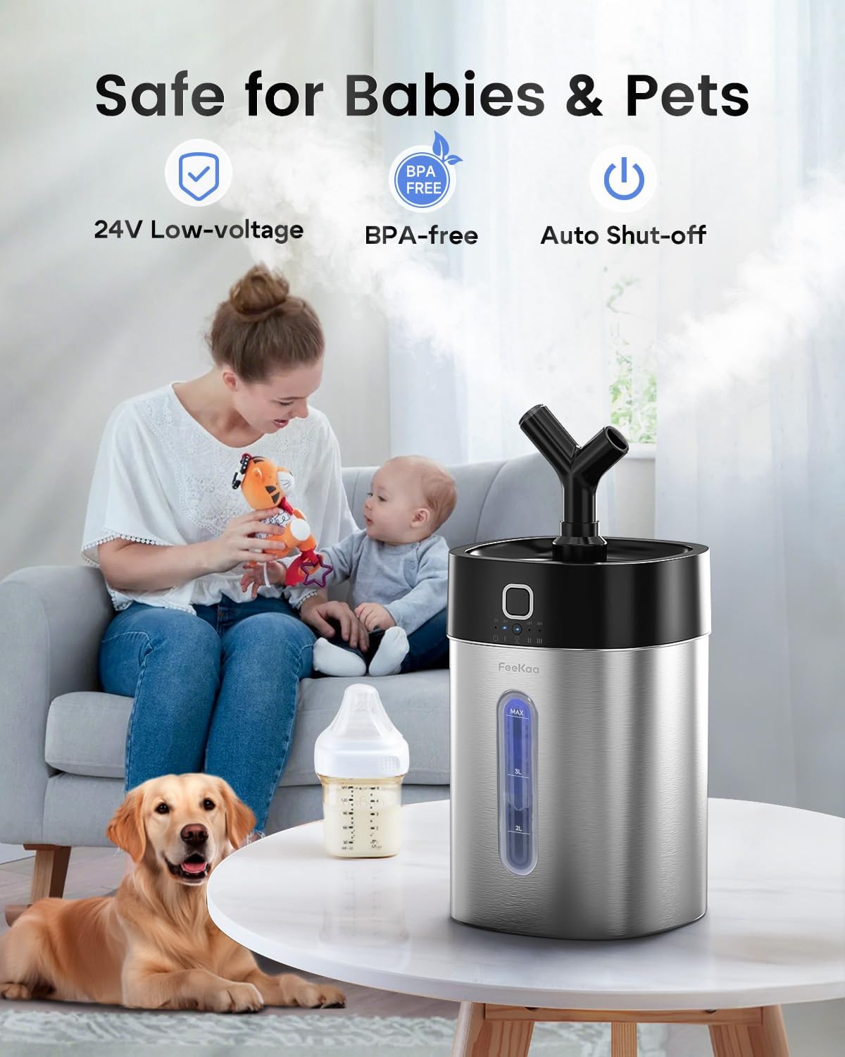 Detalle 2 de Feekaa Stainless Steel Humidifier 1Gal Easy Clean