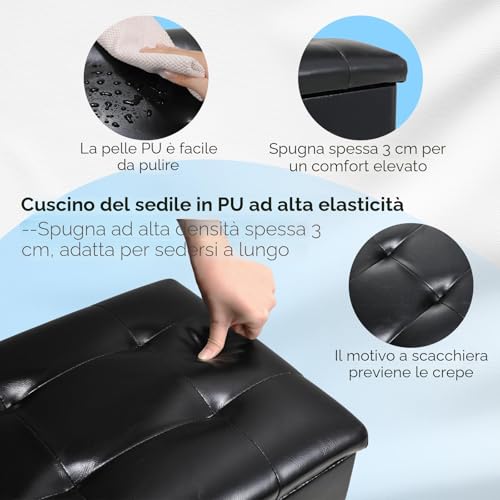 Detalle de MAMIZO Sgabello Pianoforte Regolabile in Altezza 48-58 cm – Panca Pianoforte