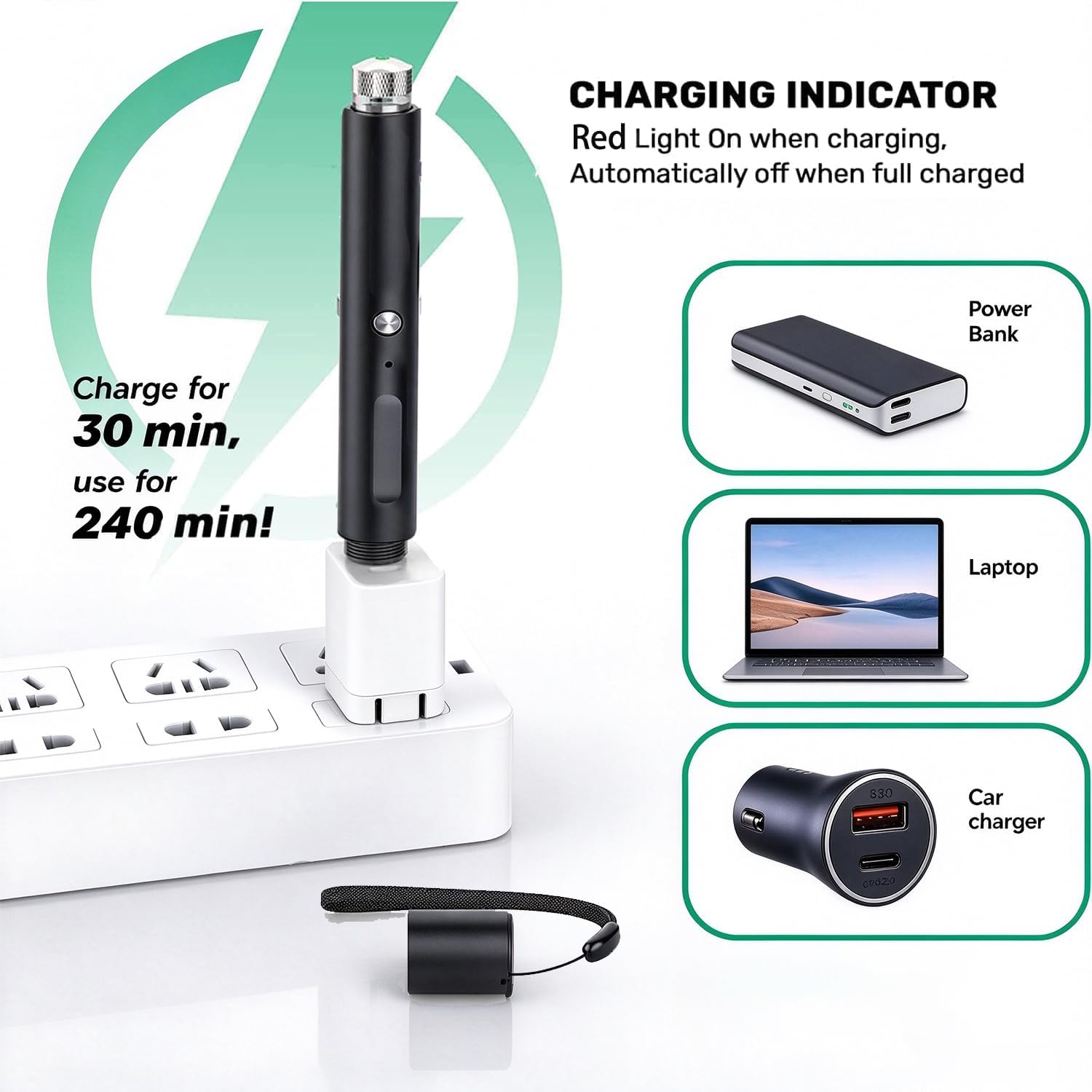 Thumbnail 1 de IVVTRYI 9127 Rechargeable Green Presentation Lights, 2-Pack, USB Charging