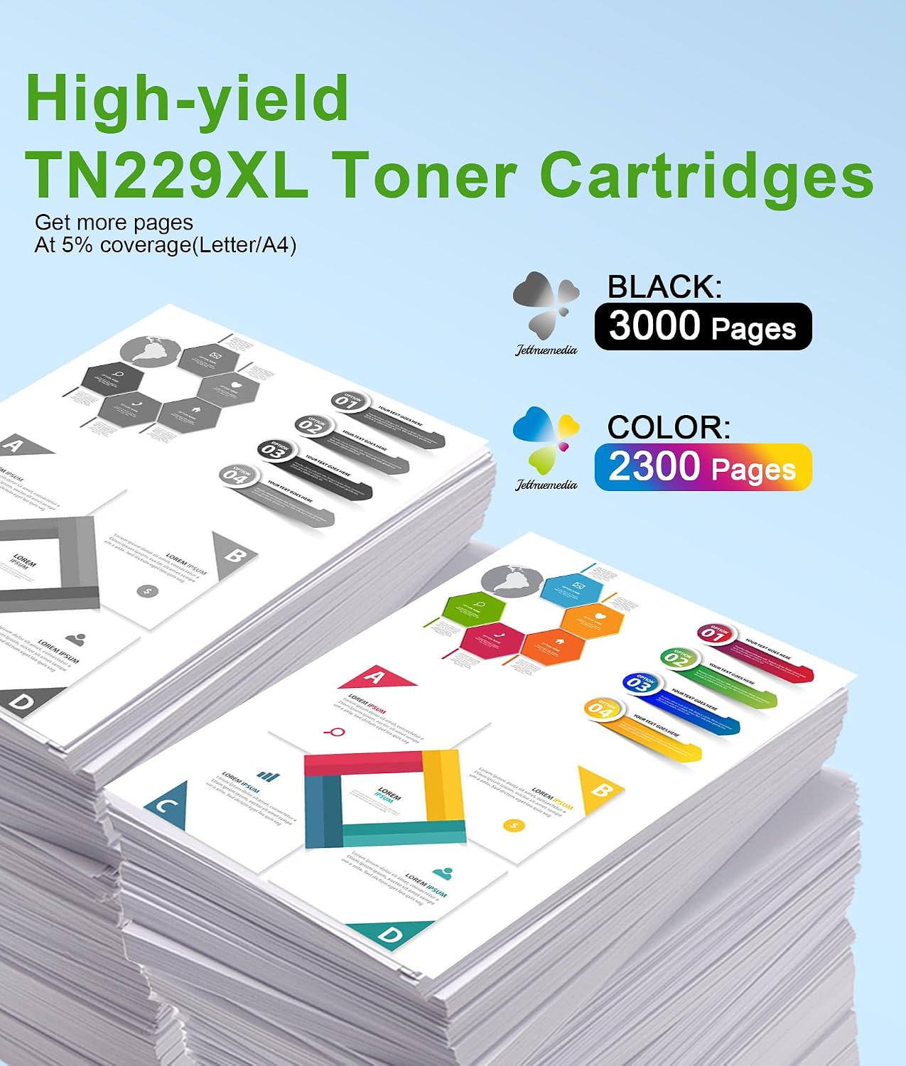 Thumbnail 2 de Jettruemedia 229XL TN229XL Compatible Toner Cartridge Set, 4-Pack with Chip