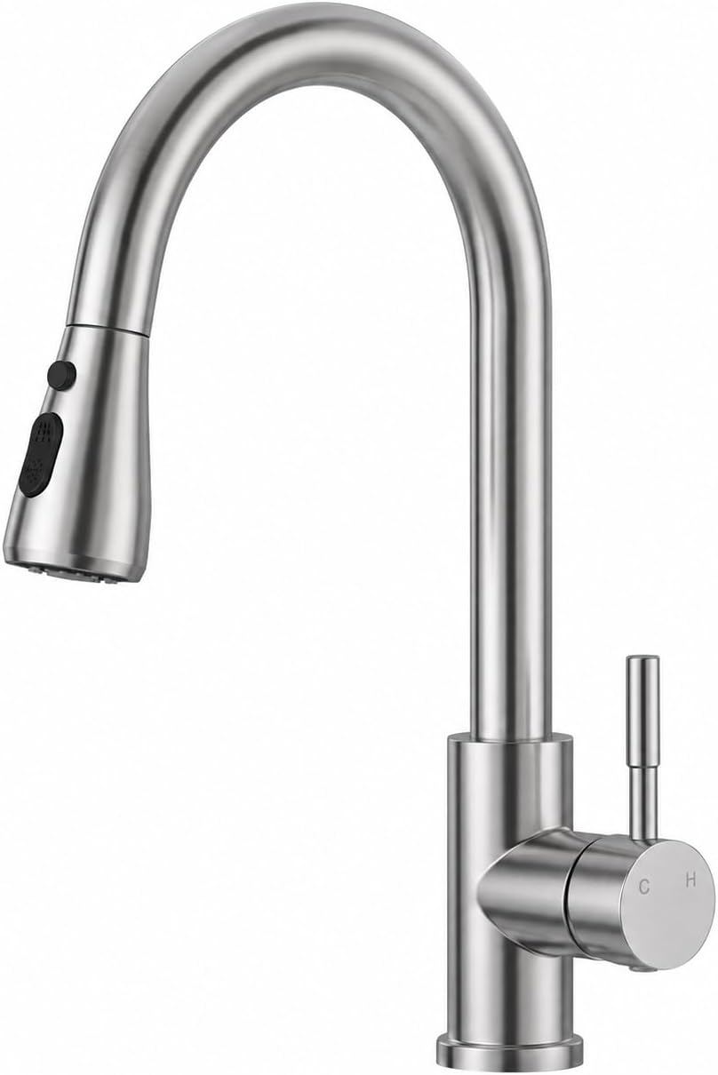 Detalle de VFAUOSIT 06STV Kitchen Faucet with Pull-Down Sprayer, Brushed Nickel