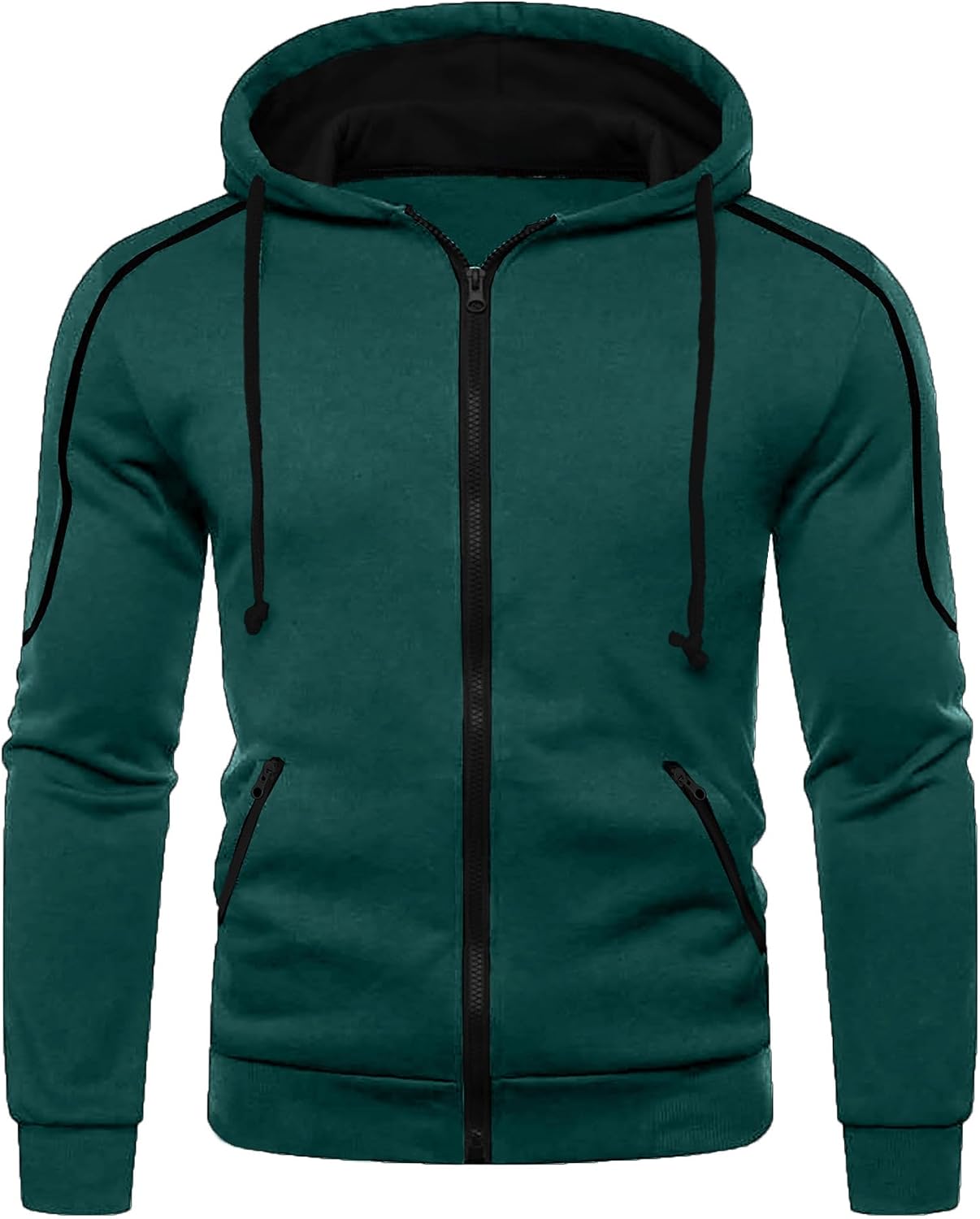 Detalle de Mens Hoodie Zip up Hooded Sweatshirt with Zipper Pocket