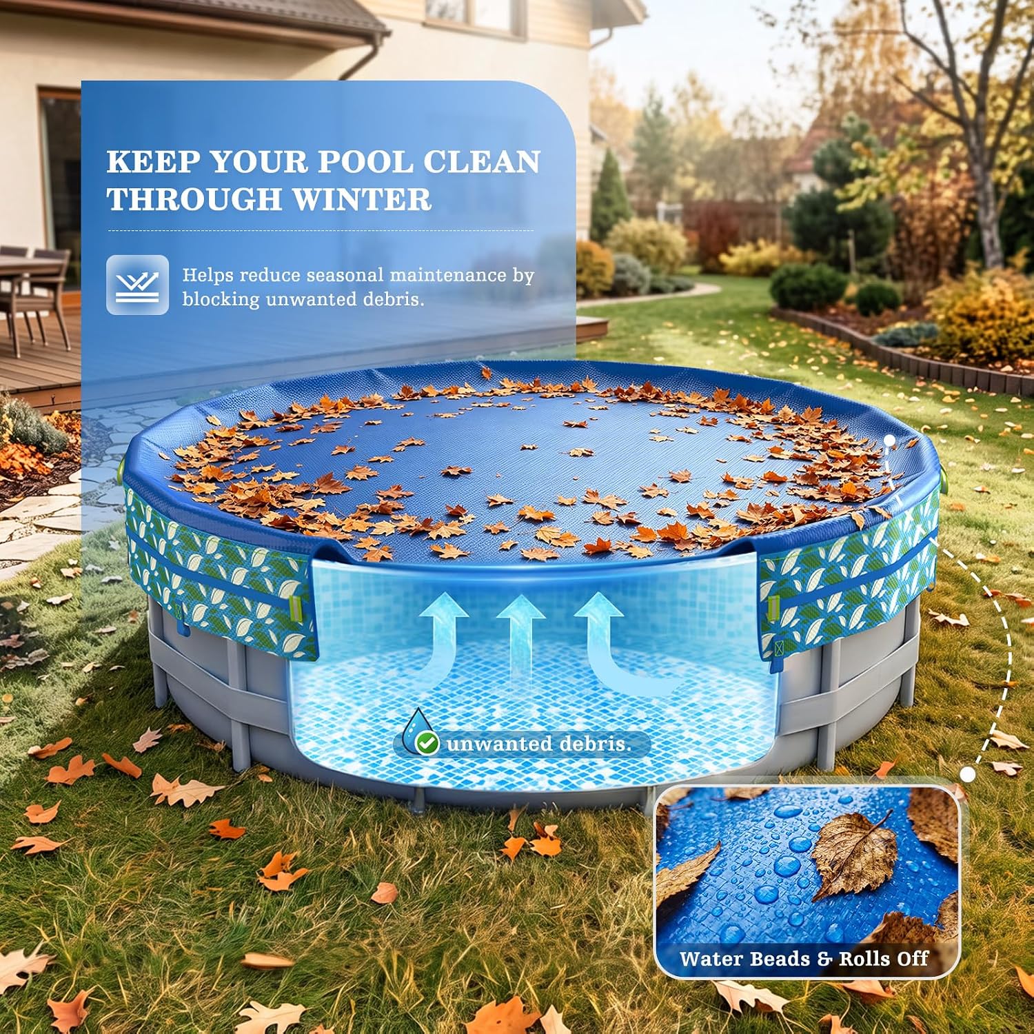Detalle de UIRWAY Above-Ground Pool Winter Cover 24-Foot