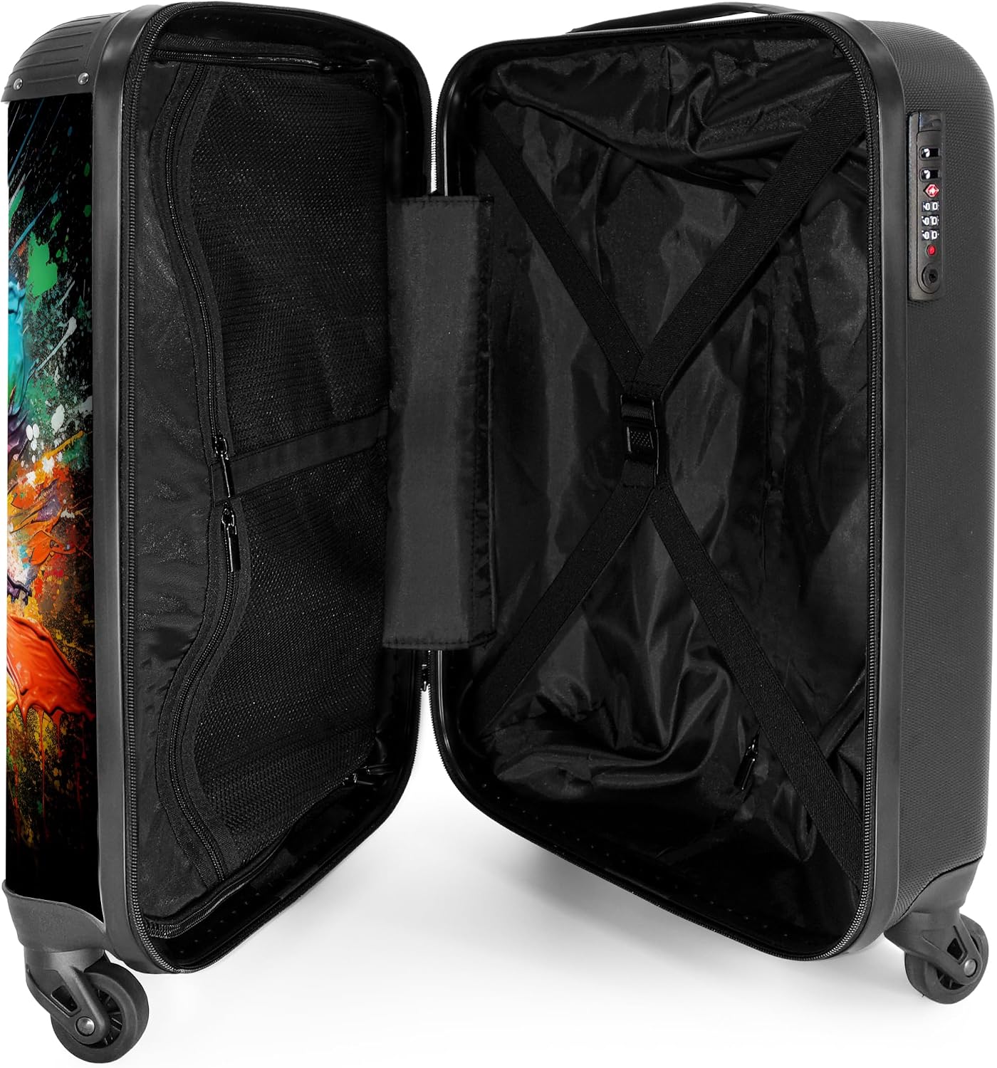 Detalle de NoBoringSuitcases.com Trolley Bagaglio a Mano 55x40x20 cm, 2,6 kg – Pallone da Calcio Multicolore