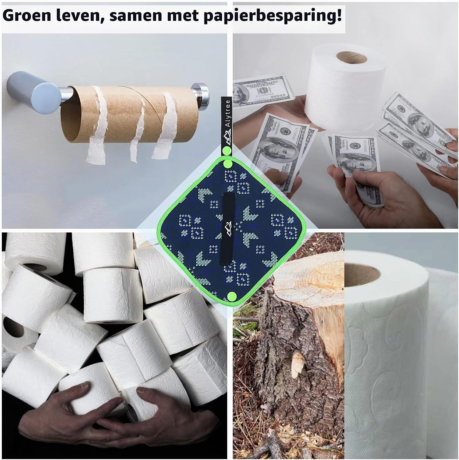 Detalle 2 de Alytree 2Pcs-Pee rag B plasdoek, herbruikbaar en zilvergeïmpregneerd