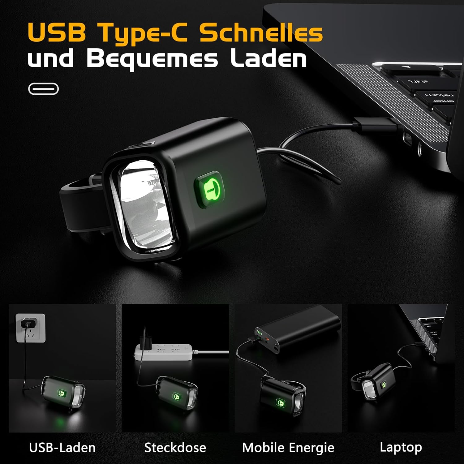 Thumbnail 4 de LED Fahrradlicht USB‑C mit 1000mAh Akku