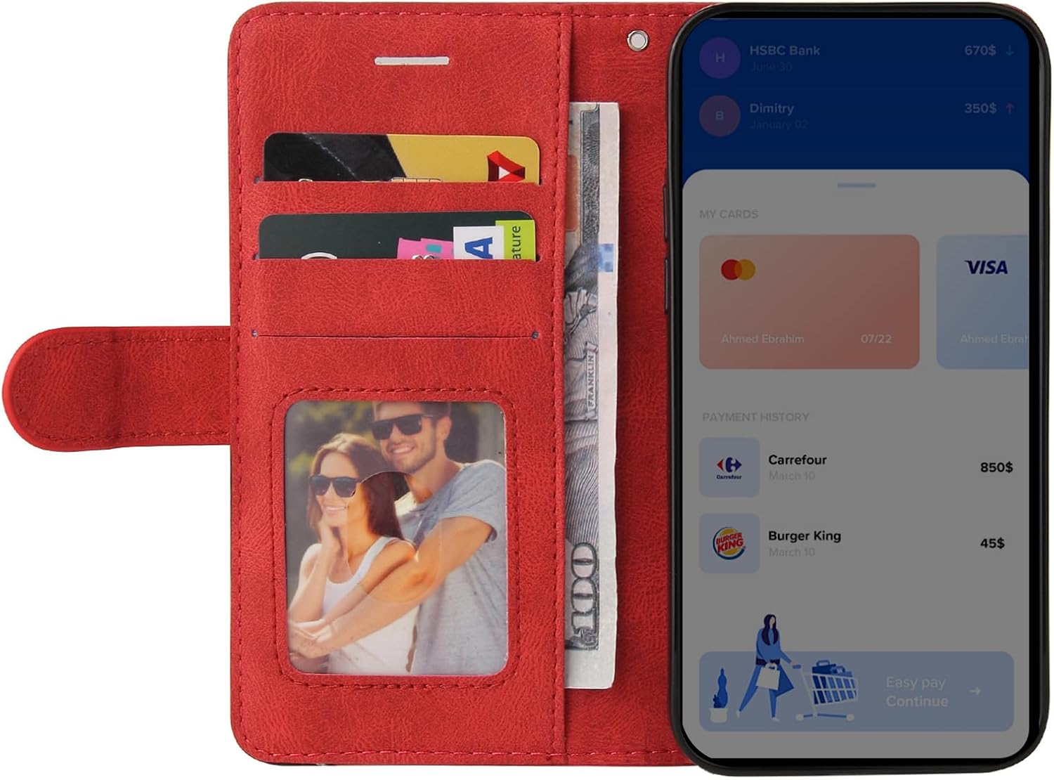 Thumbnail 1 de CXTCASE Flip-Hülle Rot für Xiaomi Redmi Note 15 Pro 4G – PU Leder mit Kartenfächern
