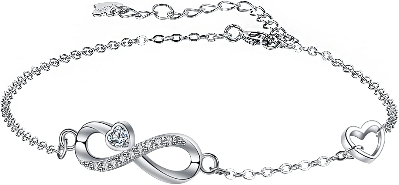Detalle 2 de Arrebol Unendlichkeit Armband Damen 925 Sterling SILBER Infinity Armband