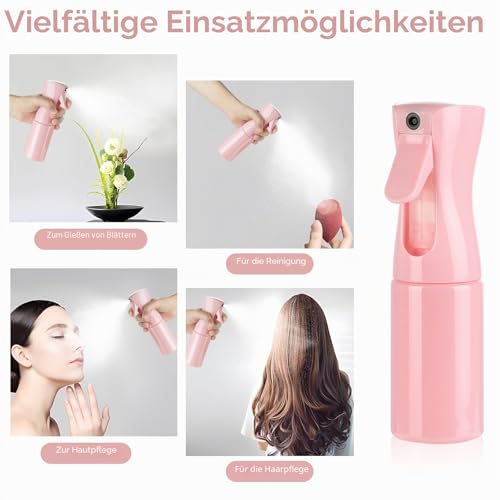 Thumbnail 6 de Uervoton Sprühflasche für Haare, 210 ml, Wasserzerstäuber, Rosa – Präzises Stylinghilfe mit 360° Sprühen