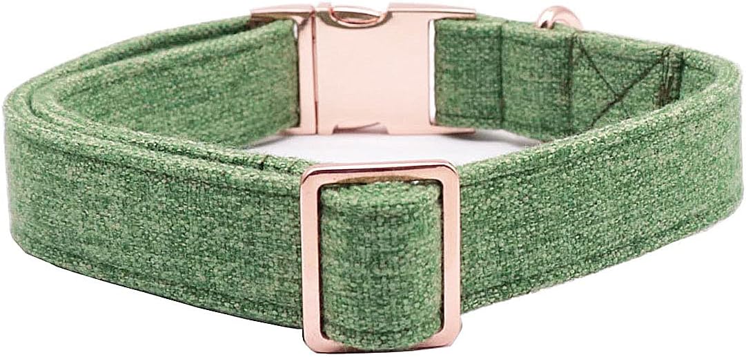 DOGWONG Dog Collar and Leash, Cotton and Linen