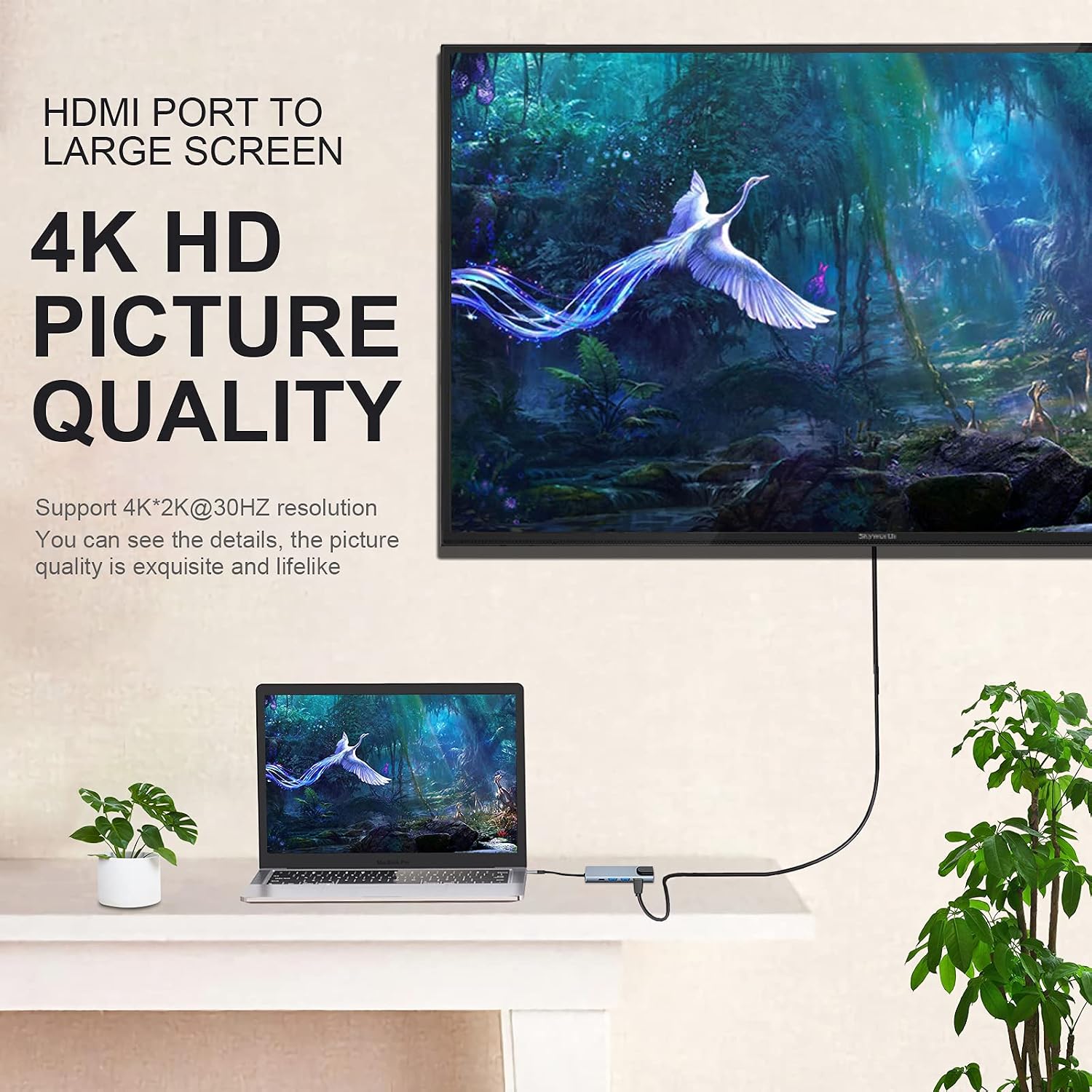 Thumbnail 3 de USB-C Hub Multiport Adapter (5-in-1) with 4K HDMI, RJ45 Ethernet, USB 3.0 and 100W PD