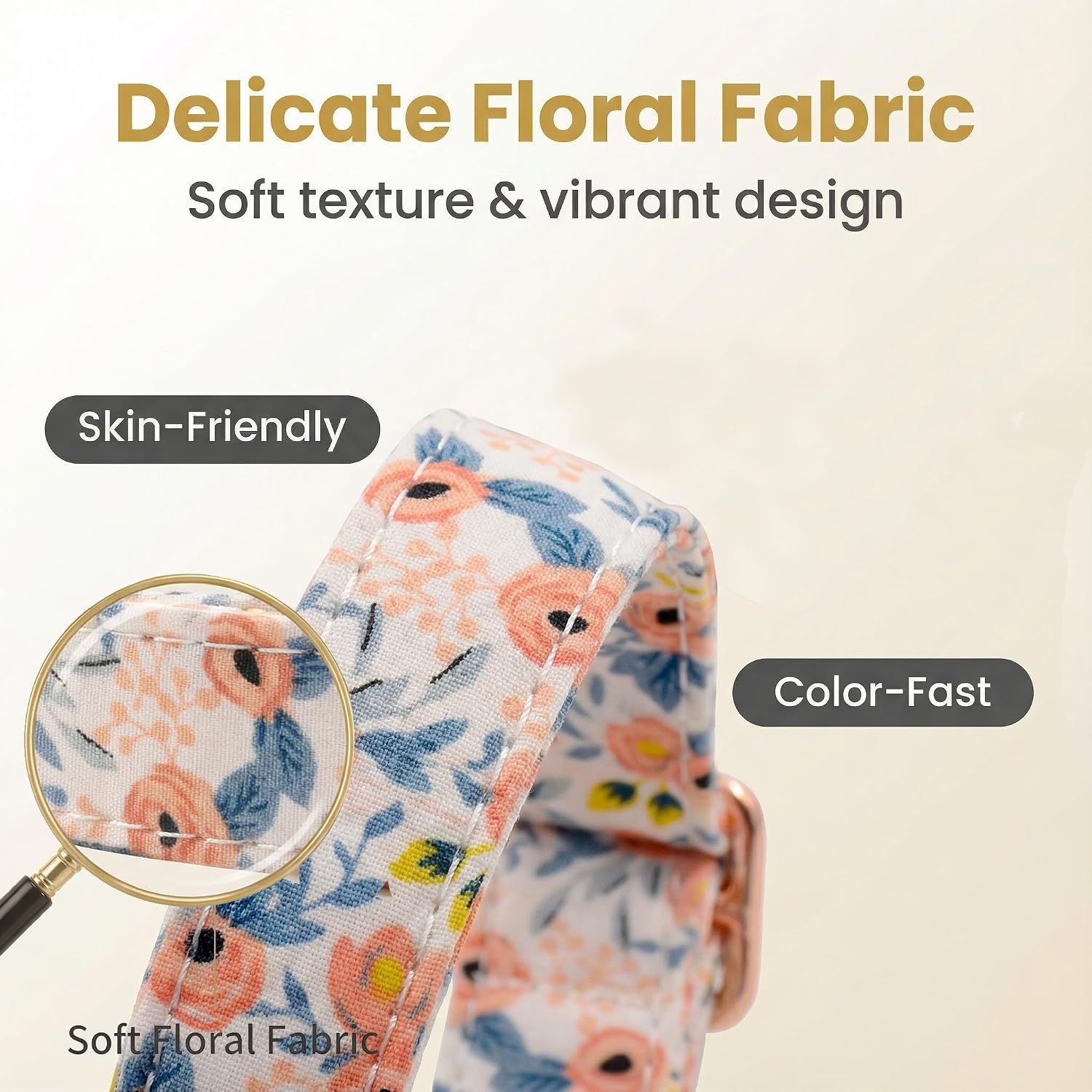 Detalle de Floral Dog Collar, M (13–18 in)