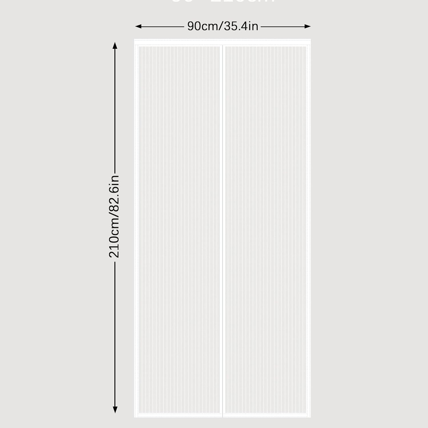 Detalle de Magnetic Screen Door with Powerful Magnets and Full Frame Hook & Loop, 90x210cm – White