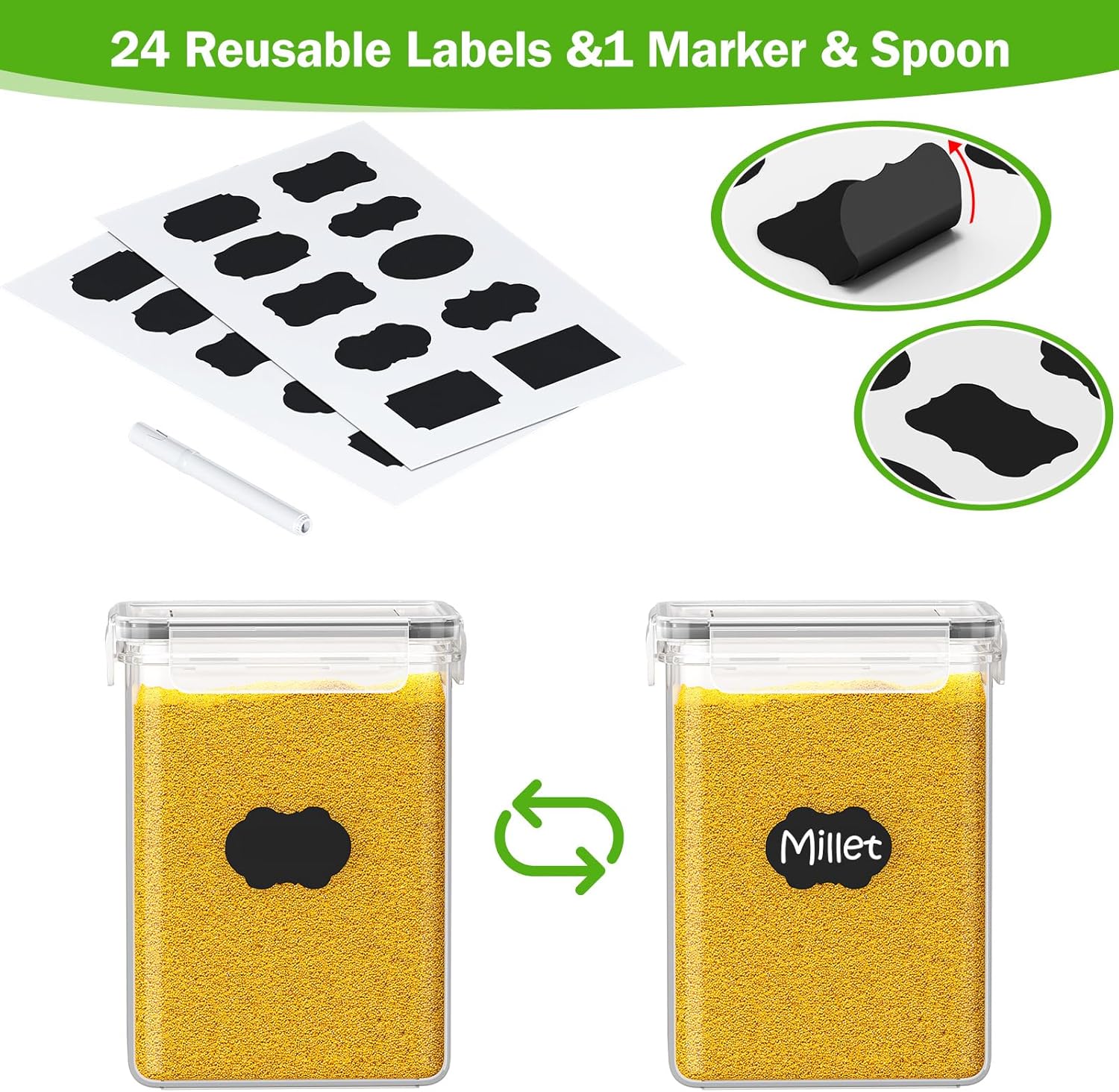 Thumbnail 5 de PurKeep Set 24 luftdichte Vorratsdosen