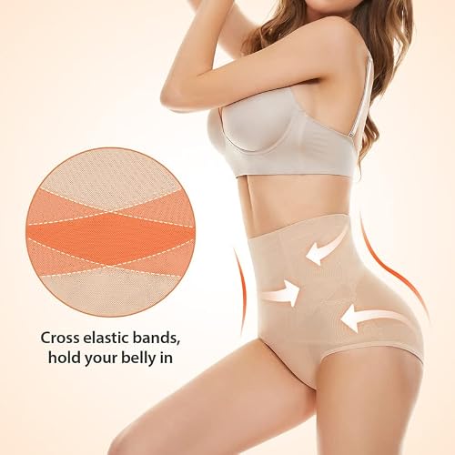 Detalle de SIMIYA Women Tummy Control Knickers High Waisted Shapewear – Beige