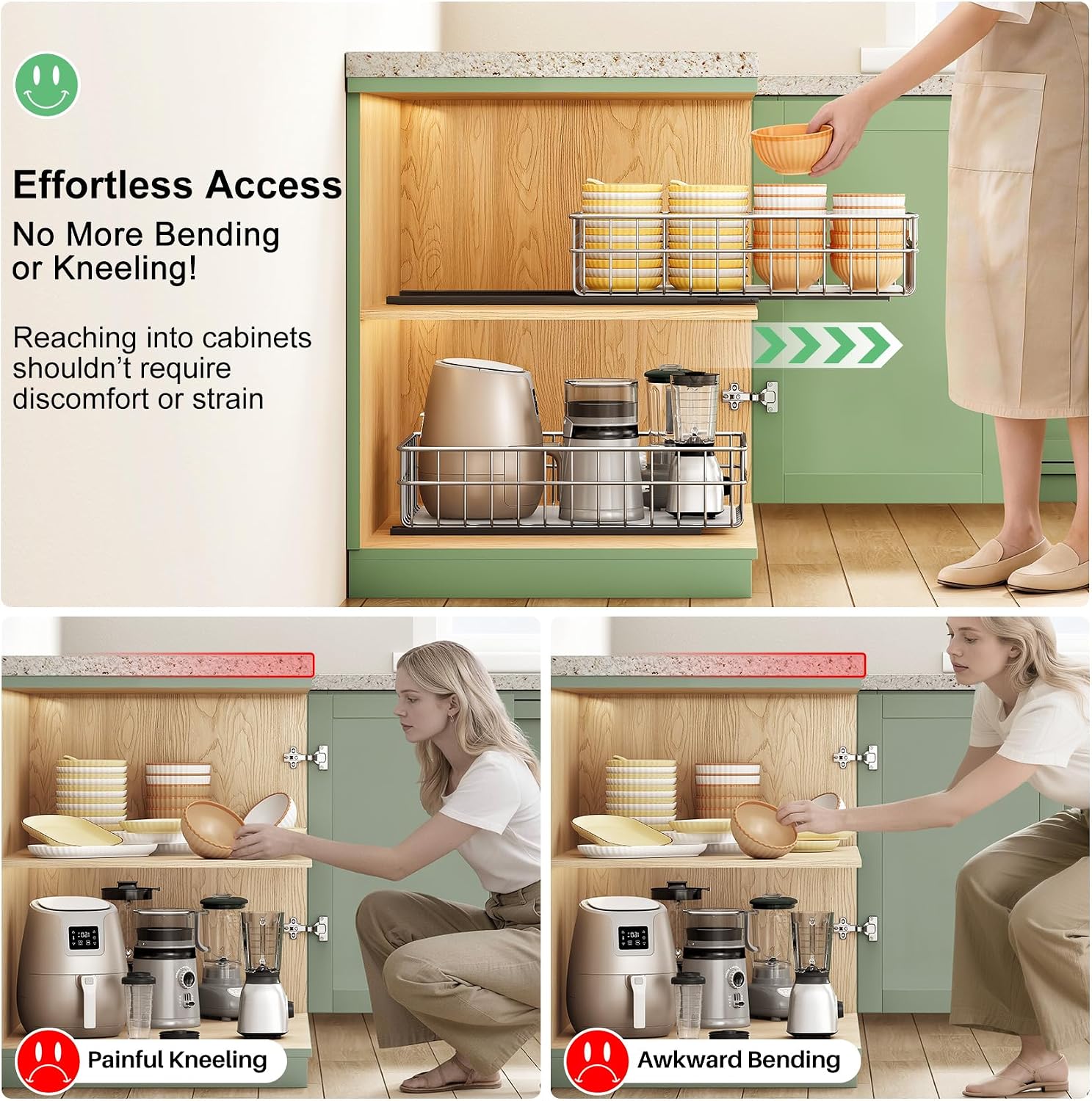 Detalle 1 de Pull-Out Cabinet Organizer, Stainless Steel
