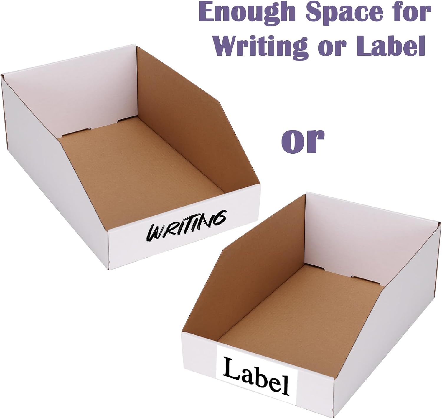 Detalle de EXYGLO Corrugated Cardboard Storage Bins, 35-Pack, 12 x 8 x 4.5 in