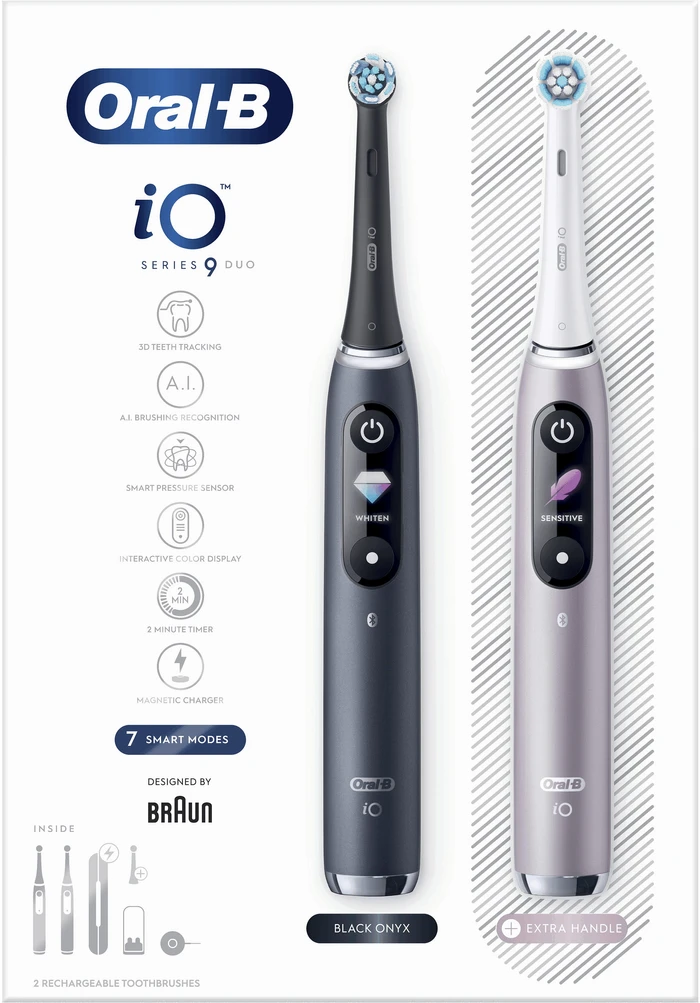 Thumbnail 3 de Oral-B iO9n Doppelpack Rose Quartz & Onyx Schwarz
