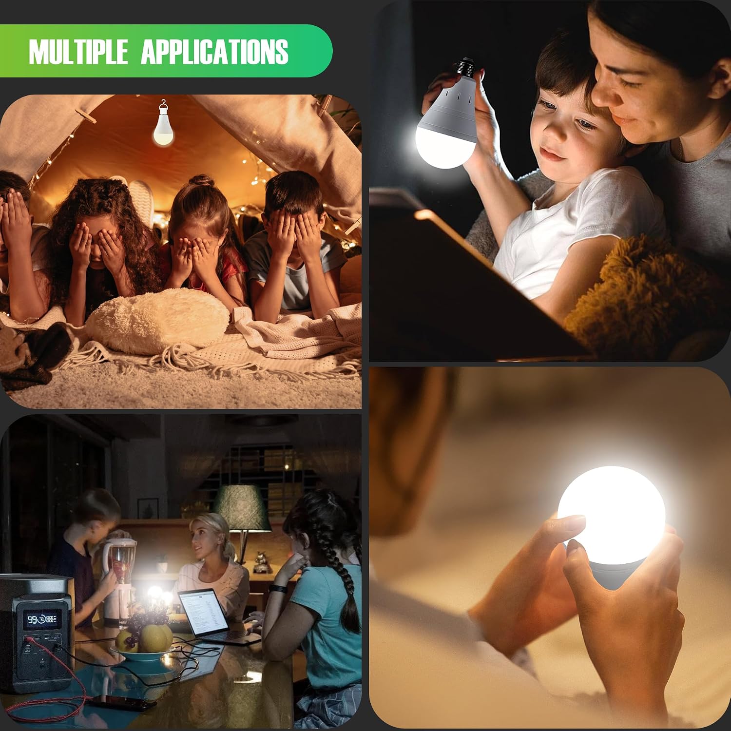 Thumbnail 6 de DEBAOBULB Rechargeable Emergency LED Bulbs, 6-Pack, 6000K, E26, 9W