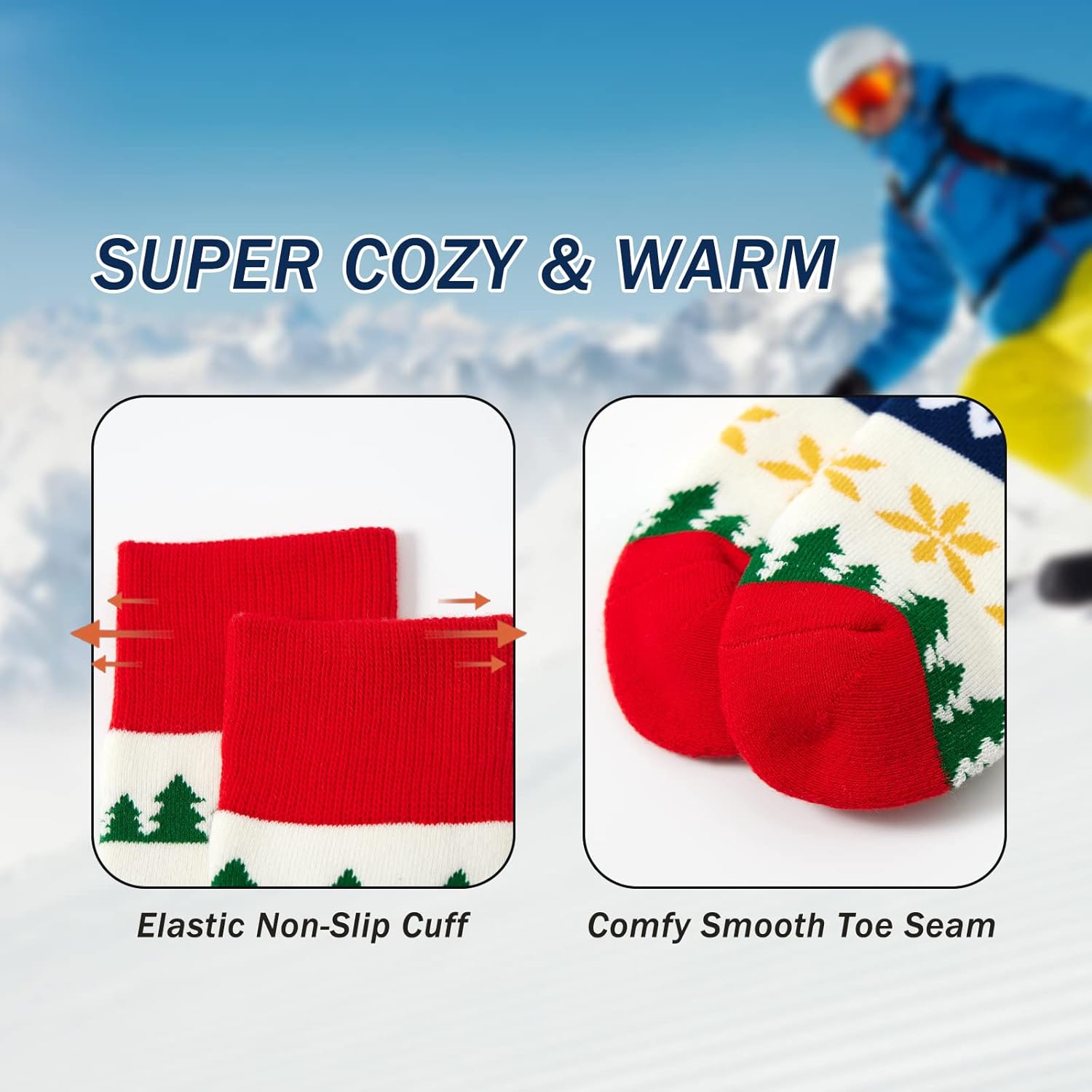 Thumbnail 3 de Aisyee Kinder-Wintersocken & Skisocken Set (3 Paar) – warme lange Thermosocken für Jungen