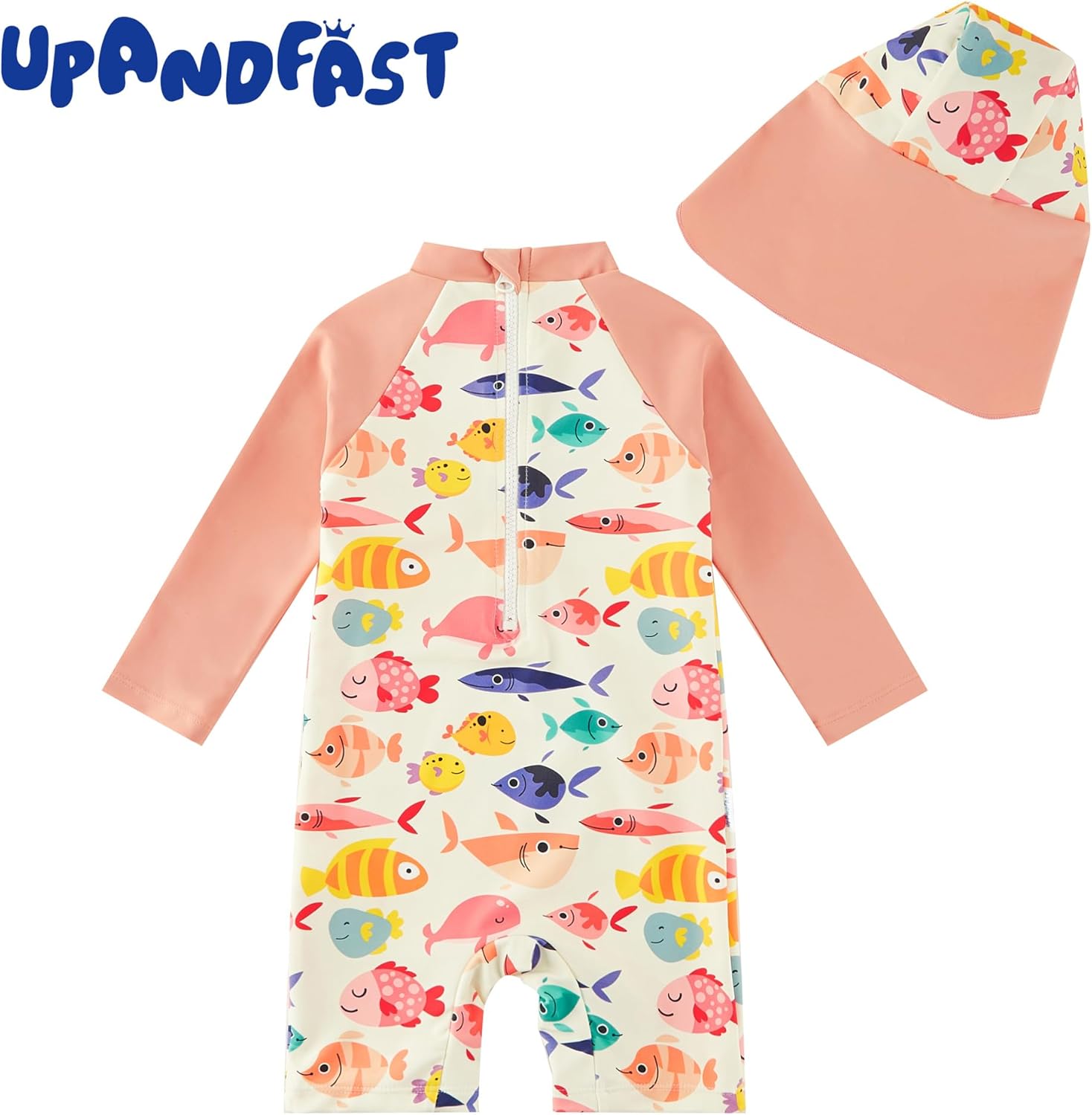 Thumbnail 2 de upandfast Baby Badeanzug mit Sonnenhut (UPF 50+) – langärmelig mit Reißverschluss-Garage