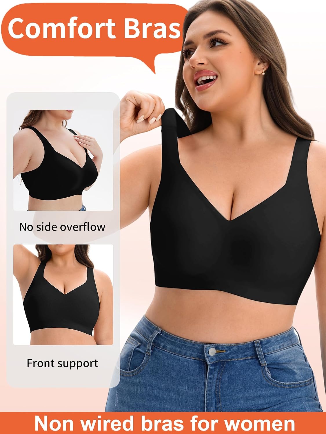 Detalle 2 de HOWIN Jelly Bra: Wireless Push-Up Full Coverage with 360° Jelly Support