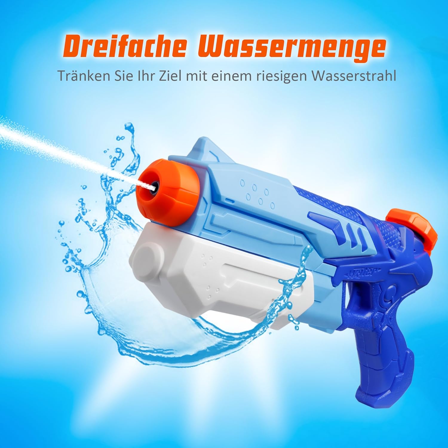 Thumbnail 1 de D-FantiX Wasserpistolen 2er-Set (je 300 ml) mit bis zu 10 m Reichweite – für Kinder & Erwachsene