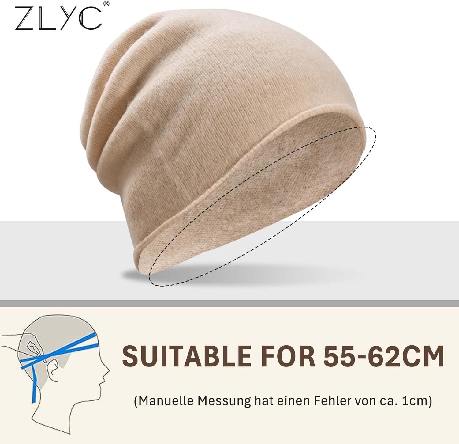 Thumbnail 6 de ZLYC Winter Woll-Strickmütze Slouchy Beanie – Nahtloser Komfort aus feiner Wolle