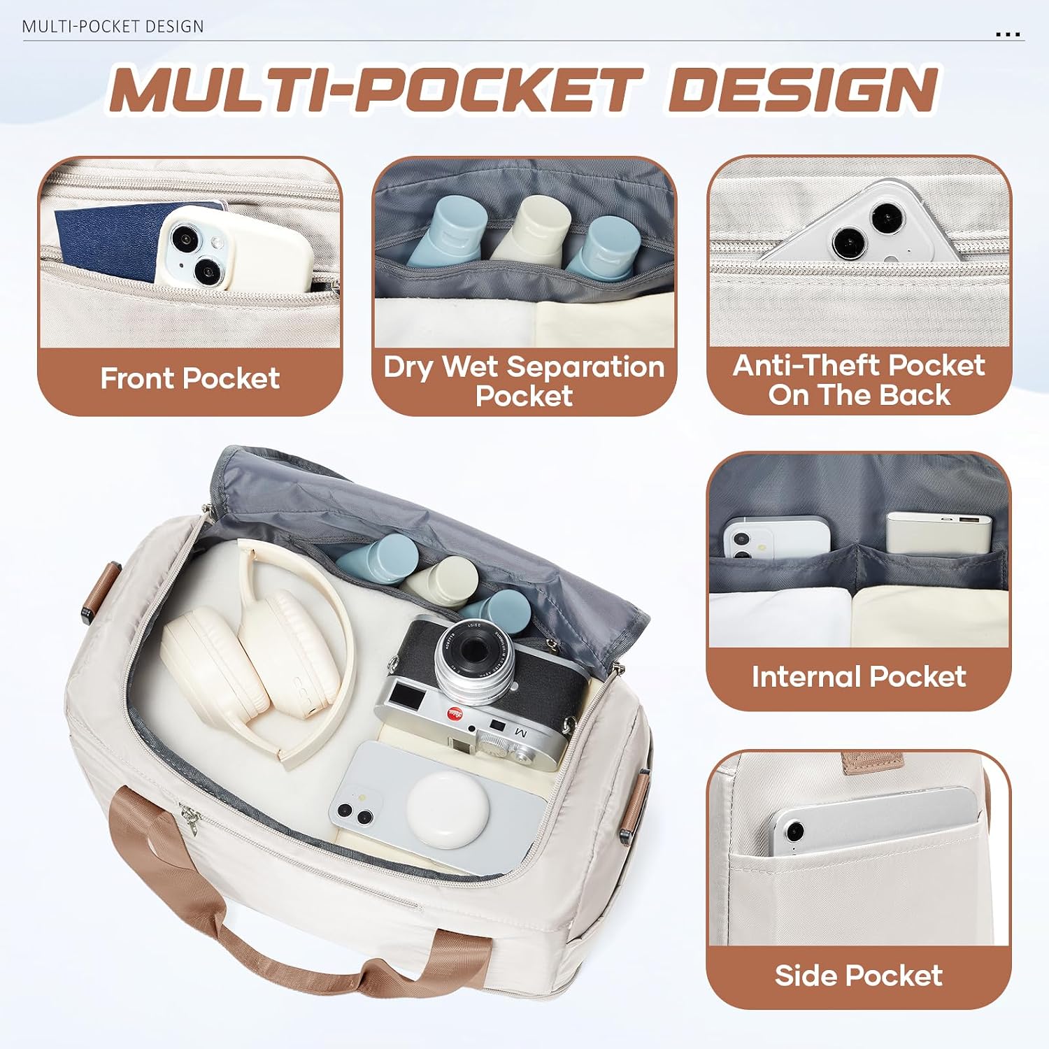 Thumbnail 5 de Ryanair underseat cabin bag 40 x 30 x 20 cm with wet pocket, shoe compartment and expansion