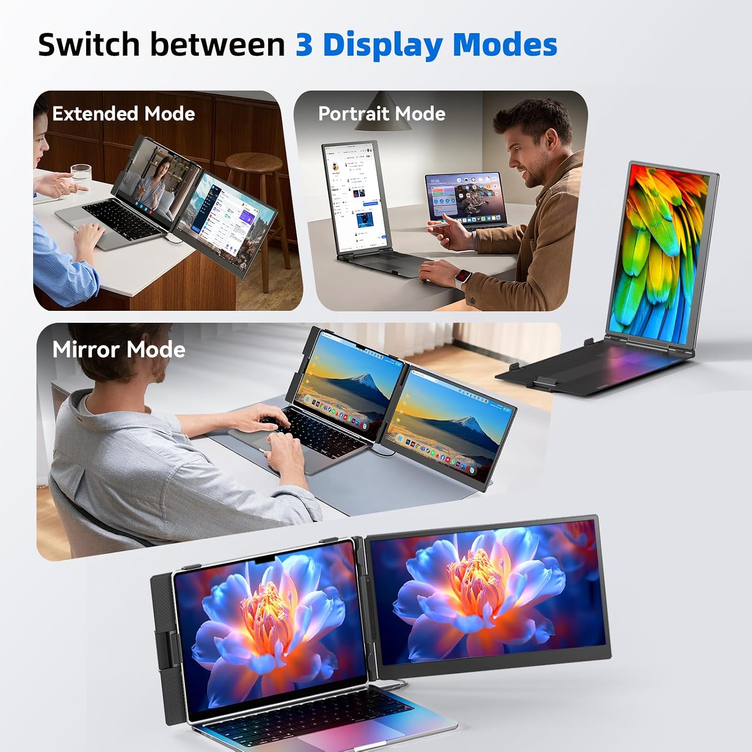 Detalle 2 de DZVW A5 14-Inch Laptop Screen Extender, FHD 1080p IPS Display